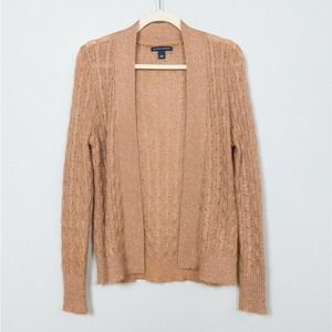 BANANA REPUBLIC Cardigan Tan Metallic Mohair L